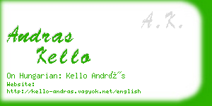 andras kello business card